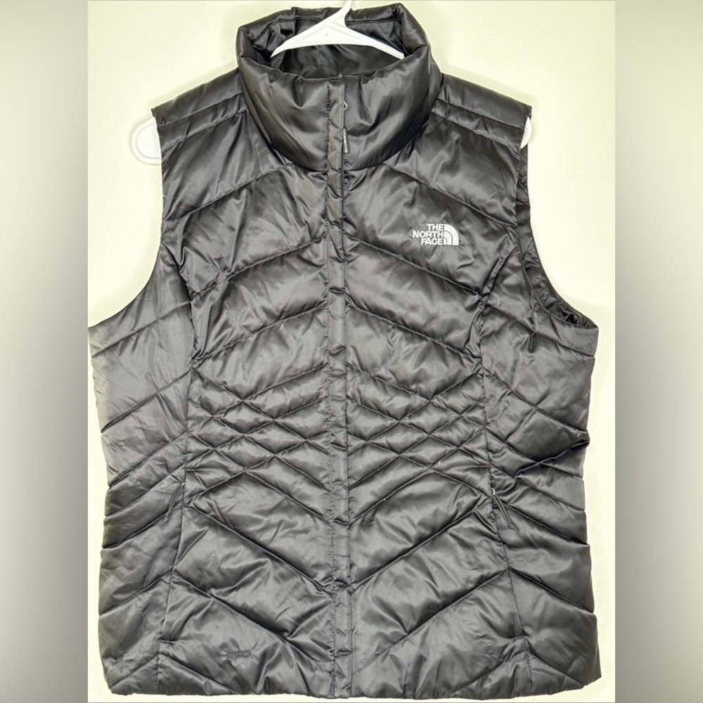 The North Face Womens Down Puffer Vest Black L Insulated Full Zip Outdoor